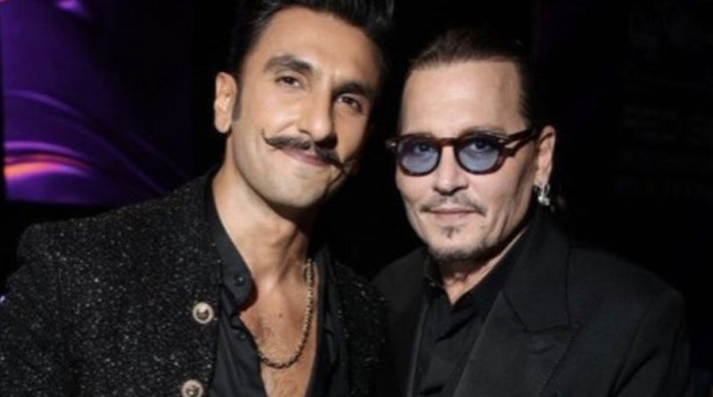 Ranveer Singh poses with Johnny Depp at the Red Sea Film Festival.